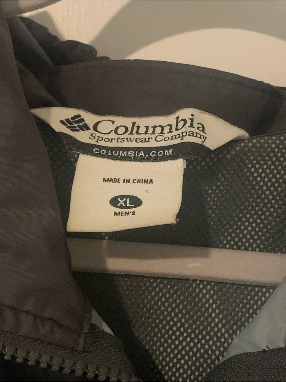 Columbia Packable Rain Jacket Black/Gray Hooded Glennaker Windbreaker Men’s XL